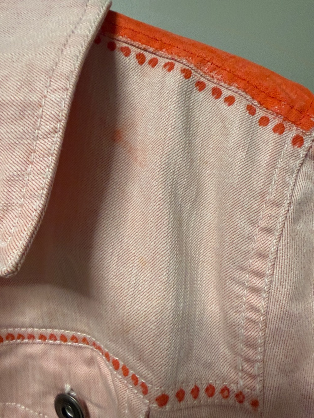 Roz & Ali Pink and Coral Hand-Painted Denim Jacket - Picture 5 of 6